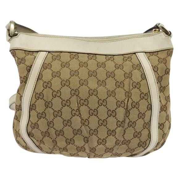 GUCCI GG Canvas Abbey Shoulder Bag Beige Gold - Picture 3 of 16